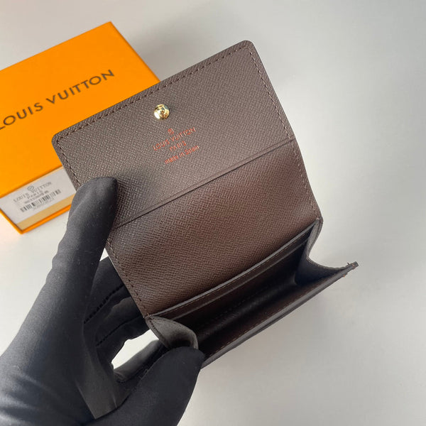 LV Enveloppe Carte De Visite Card Holder Damier Ebene Canvas 221500