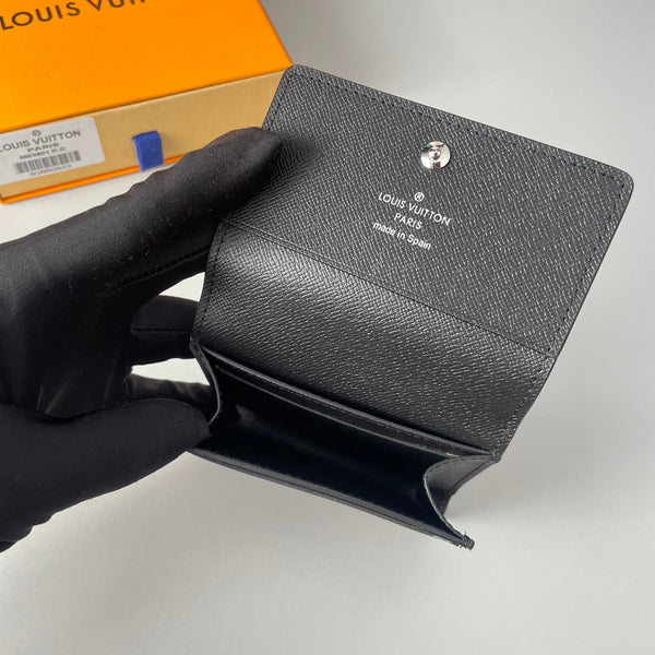 LV Enveloppe Carte De Visite Card Holder Monogram Eclipse Canvas 221499