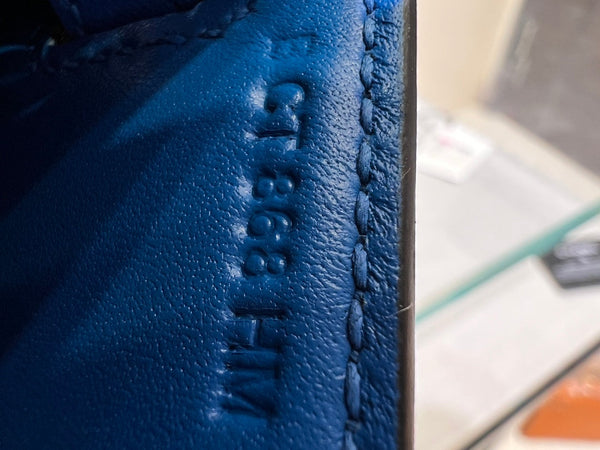 HM KELLY POCHETTE 22CM BLUE SWIFT SILVER HARDWARE