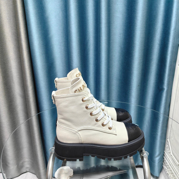 CC Ankle Boots White Lambskin