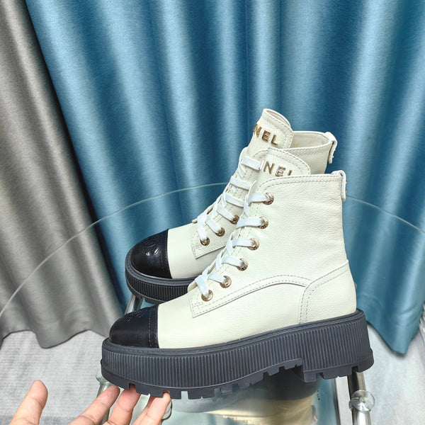 CC Ankle Boots White Lambskin