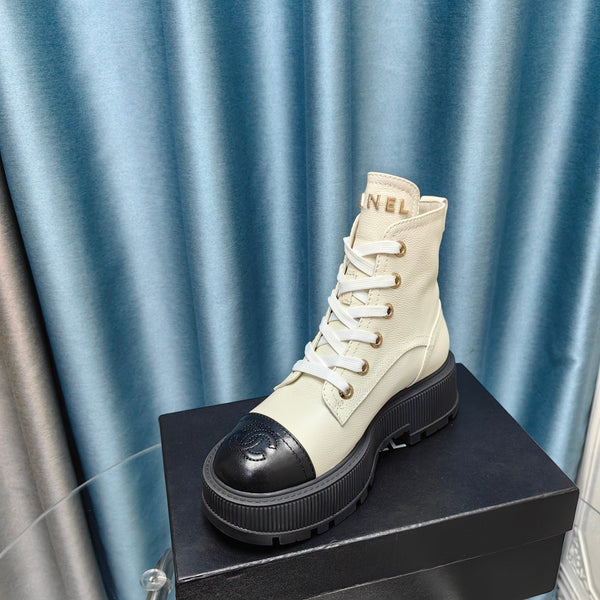 CC Ankle Boots White Lambskin