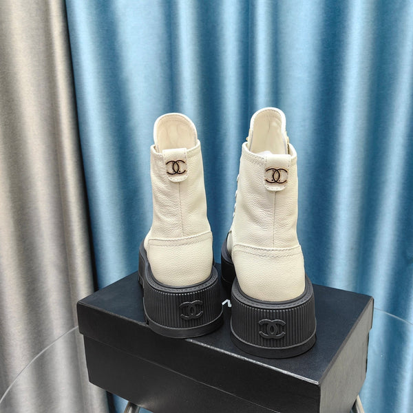 CC Ankle Boots White Lambskin