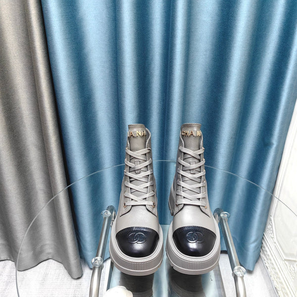 CC Ankle Boots Silver Lambskin