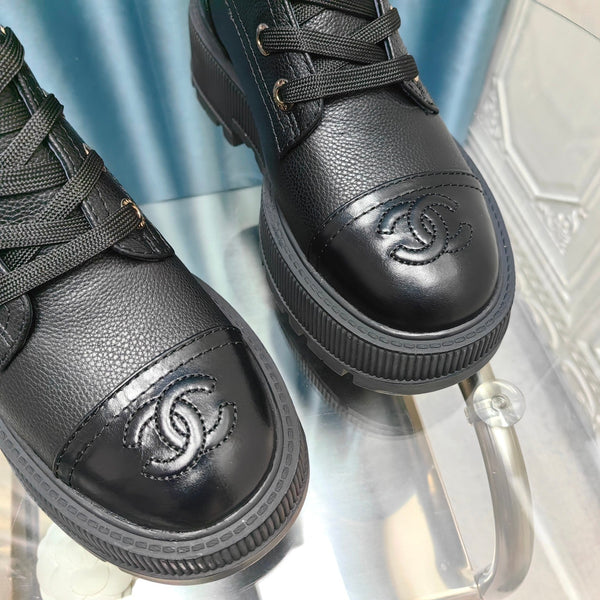 CC Ankle Boots Black Lambskin