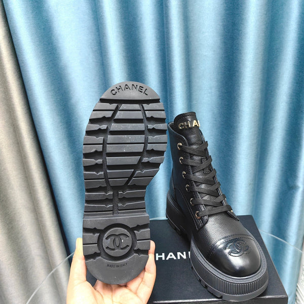 CC Ankle Boots Black Lambskin