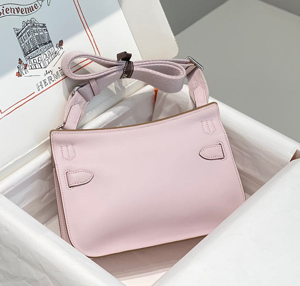 HM JYPSIERE SHOULDER BAG 23 IN BABY PINK CALFSKIN