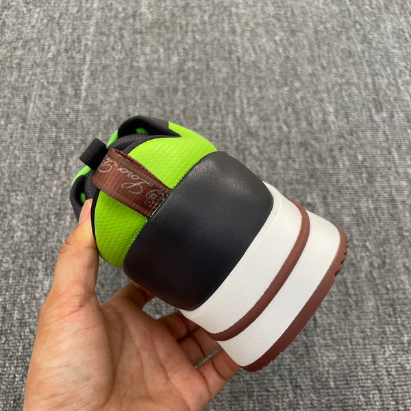 LP BRUNELLO SNEAKERS MULTI-IRON AND CHARTREUSE MESH CALFSKIN