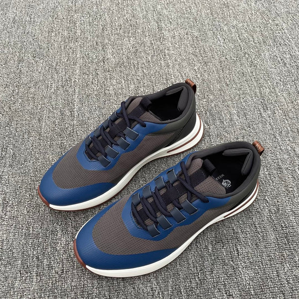LP BRUNELLO SNEAKERS MULTI-GRAY AND NAVY MESH CALFSKIN