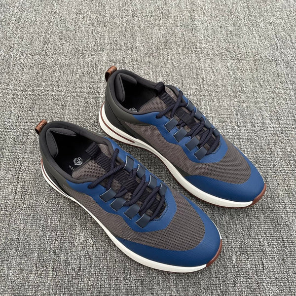 LP BRUNELLO SNEAKERS MULTI-GRAY AND NAVY MESH CALFSKIN