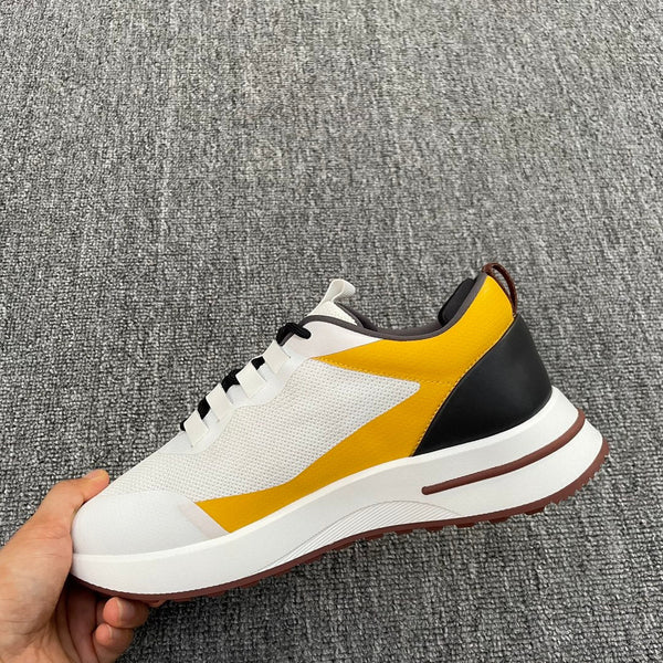 LP BRUNELLO SNEAKERS MULTI-BIANCO E GIALLO IN VITELLO MESH