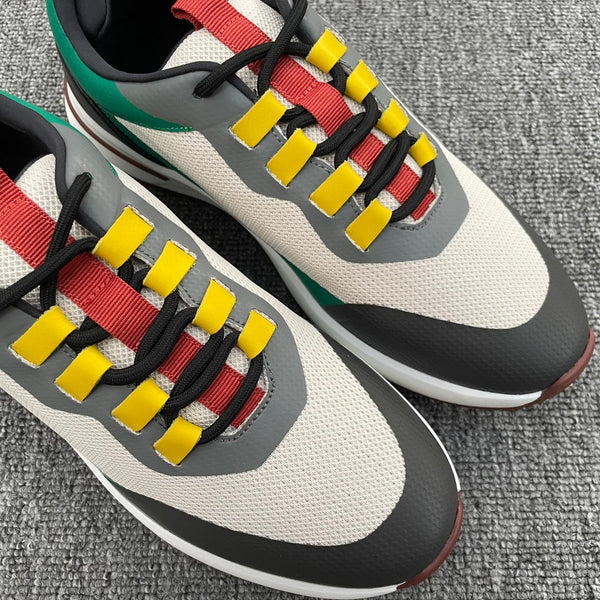 LP BRUNELLO SNEAKERS MULTI-VERDE E BIANCO IN VITELLO MESH