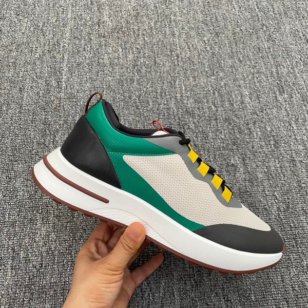 LP BRUNELLO SNEAKERS MULTI-VERDE E BIANCO IN VITELLO MESH