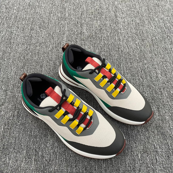 LP BRUNELLO SNEAKERS MULTI-GREEN AND WHITE MESH CALFSKIN