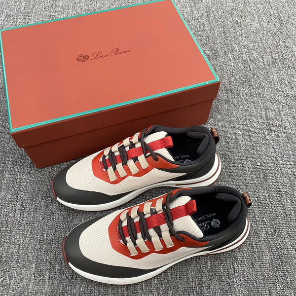LP BRUNELLO SNEAKERS MULTI-RUBY AND WHITE MESH CALFSKIN