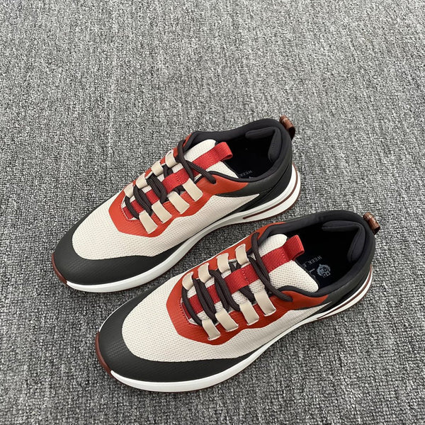 LP BRUNELLO SNEAKERS MULTI-RUBY AND WHITE MESH CALFSKIN