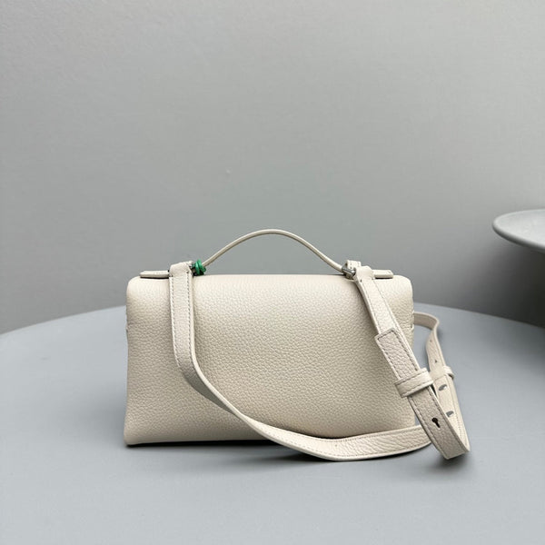 Borsa in pelle di mucca beige Extra Pocket L19