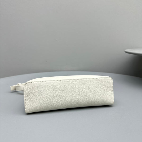 Borsa in pelle di mucca bianca Extra Pocket L19