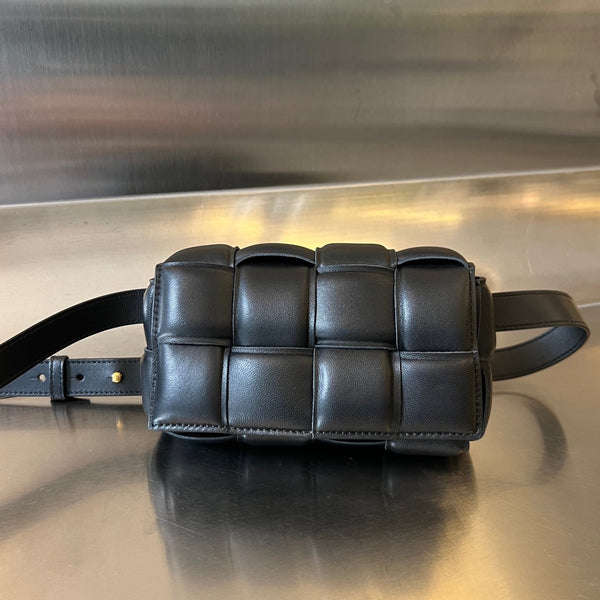 MINI CASSETTA 18 IN PELLE DI AGNELLO NERA