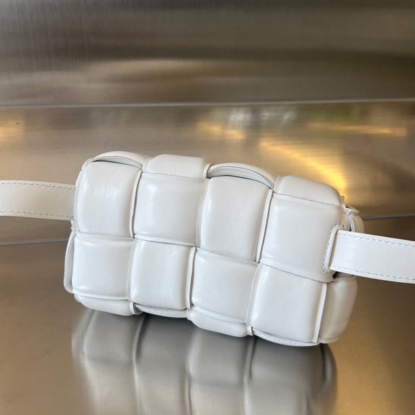 MINI CASSETTA 18 IN PELLE DI AGNELLO BIANCA