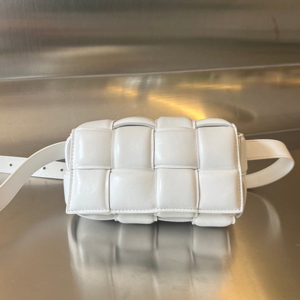 MINI CASSETTA 18 IN PELLE DI AGNELLO BIANCA