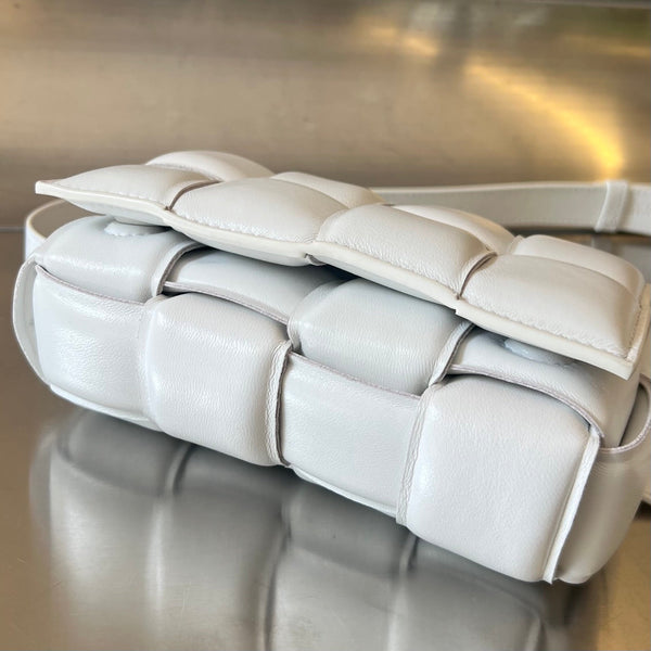 MINI CASSETTA 18 IN PELLE DI AGNELLO BIANCA