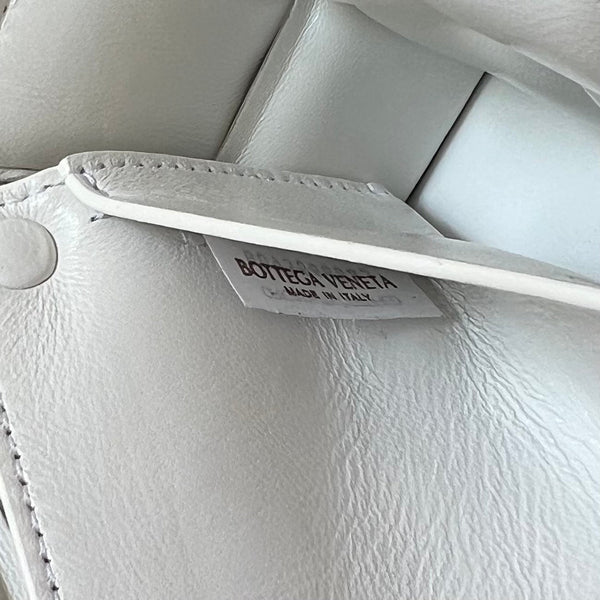 MINI CASSETTA 18 IN PELLE DI AGNELLO BIANCA