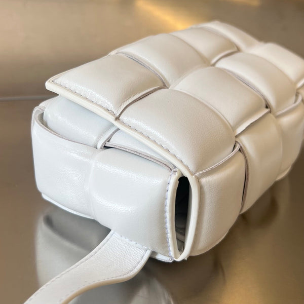 MINI CASSETTA 18 IN PELLE DI AGNELLO BIANCA