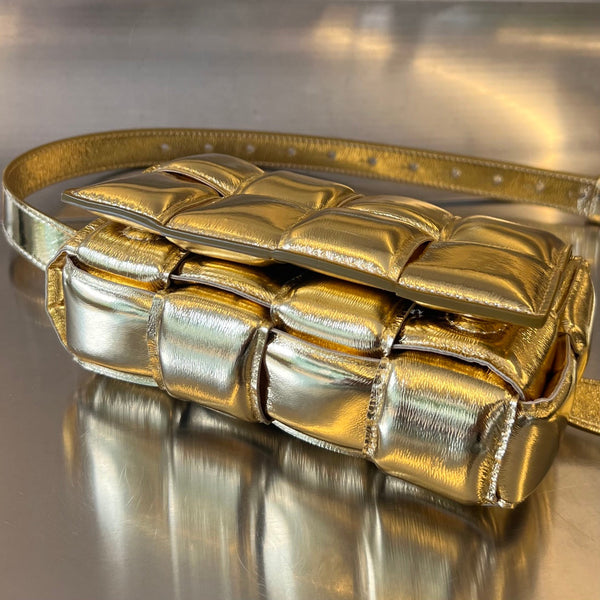 MINI CASSETTA 18 IN PELLE DORATA