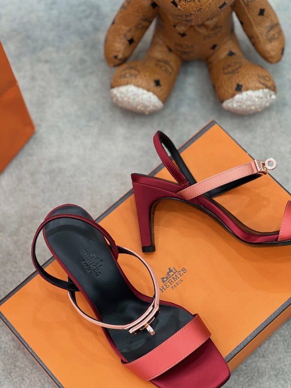 hm glamour 95 red silk fabric black calfskin