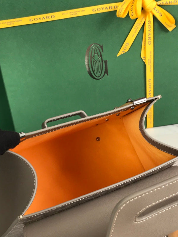 SAÏGON PM BAG 28 IN GREY GOYARDINE CANVAS AND CALFSKIN