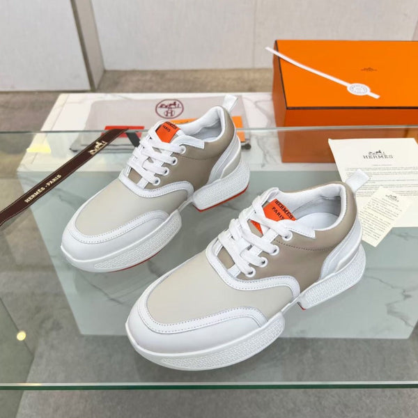 GIGA SNEAKER CARAMELLO MIX PELLE DI VITELLO GRIGIO CHIARO