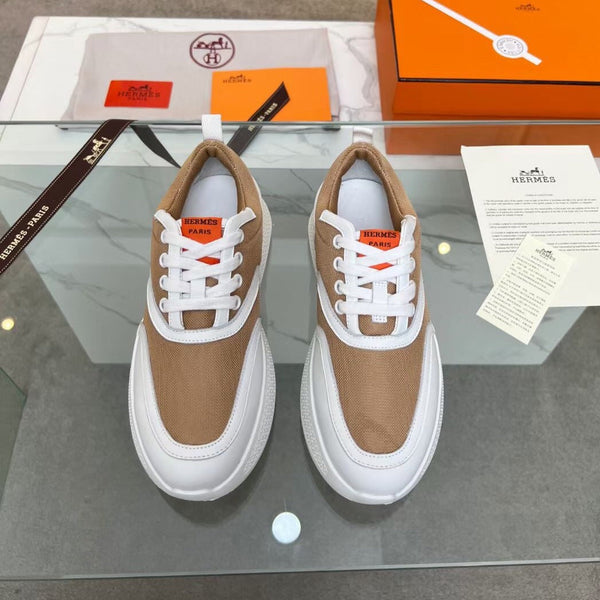 GIGA SNEAKER CARAMELLO MIX PELLE DI VITELLO BIANCA