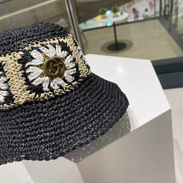 BUCKET HAT IN BLACK MIX COLORFUL RAFFIA 956213