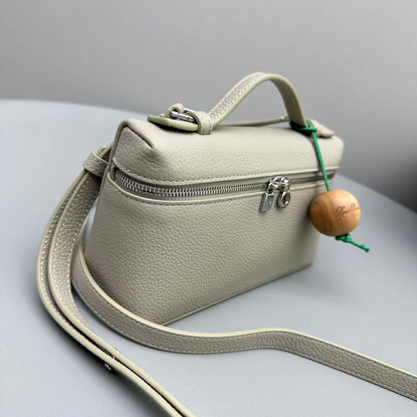 Borsa in pelle di mucca bianca Whisper Extra Pocket L19