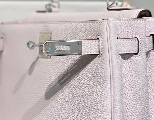 HM KELLY 28CM LIGHT PINK TOGO SILVER HARDWARE