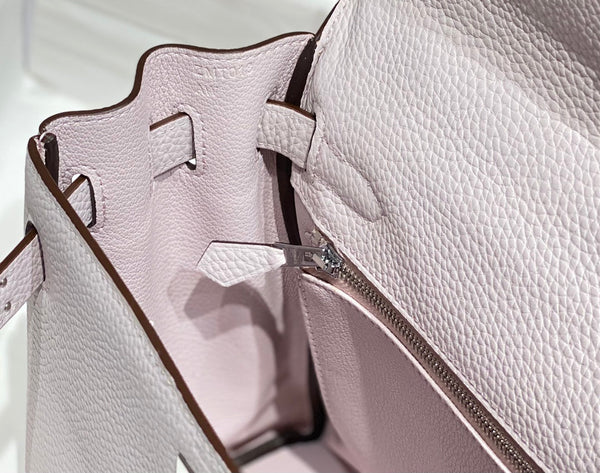 HM KELLY 28CM LIGHT PINK TOGO SILVER HARDWARE