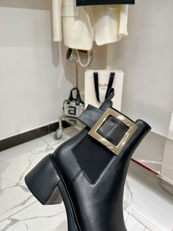 Viv Short Boots Black Cowhide 365203