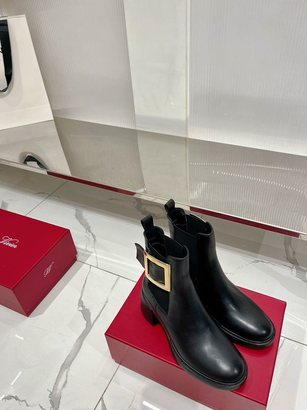 Viv Short Boots Black Cowhide 365203