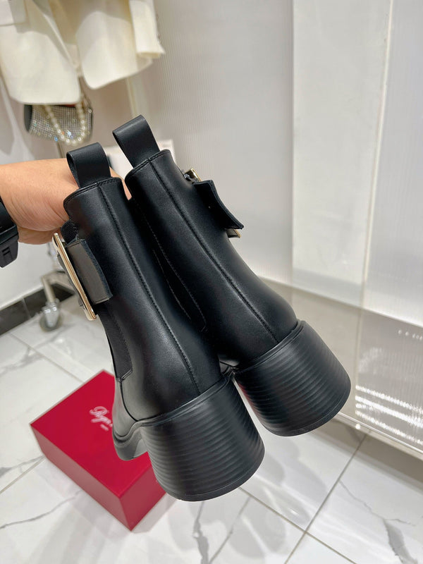 Viv Short Boots Black Cowhide 365203