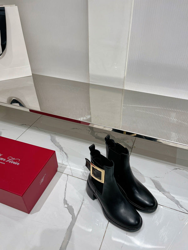 Viv Short Boots Black Cowhide 365203