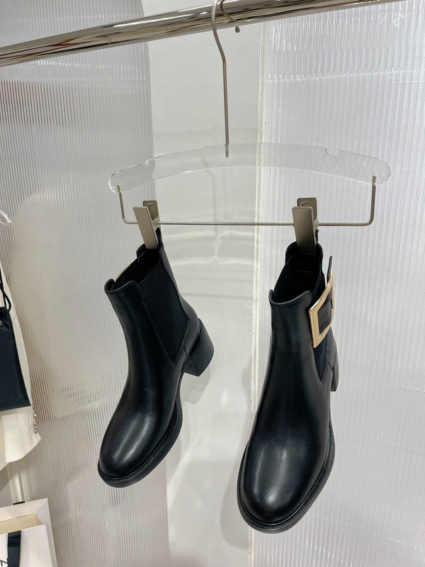 Viv Short Boots Black Cowhide 365203