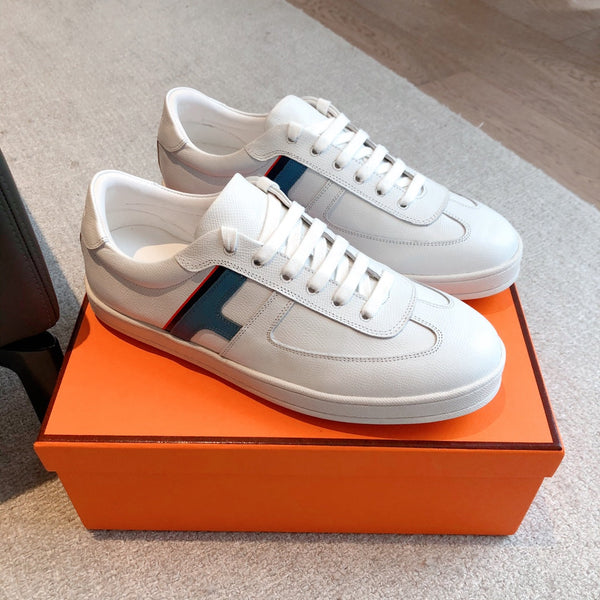 SNEAKER HM BOOMERANG IN PELLE DI VITELLO BIANCA E EGEA