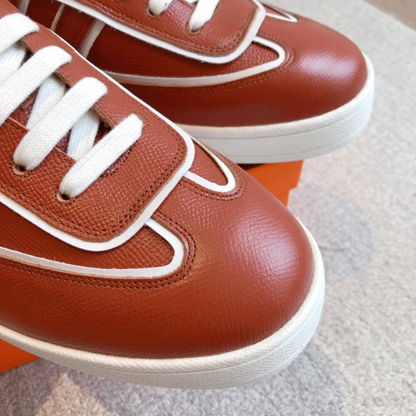 SNEAKER HM BOOMERANG IN PELLE DI VITELLO COLOR MATTONE