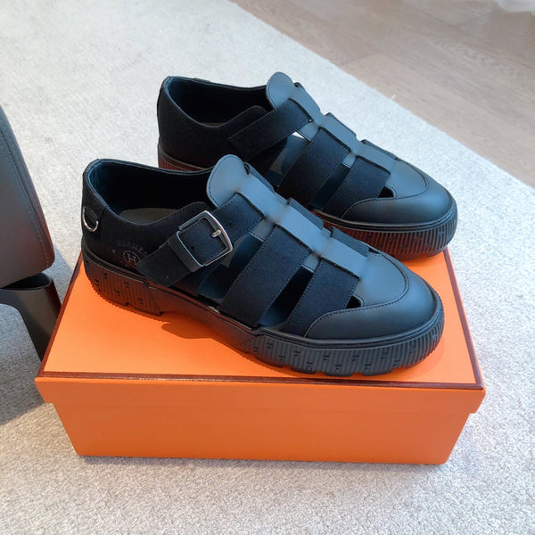 HM ITEM SANDAL SPACE CALFSKIN AND DENIM