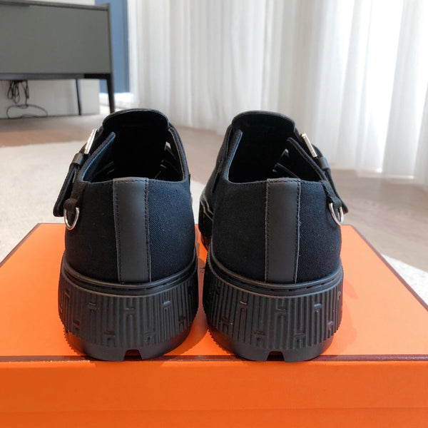 HM ITEM SANDAL SPACE CALFSKIN AND DENIM