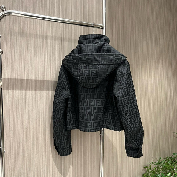 Fendi Short Monogram Jacket Black Polyester