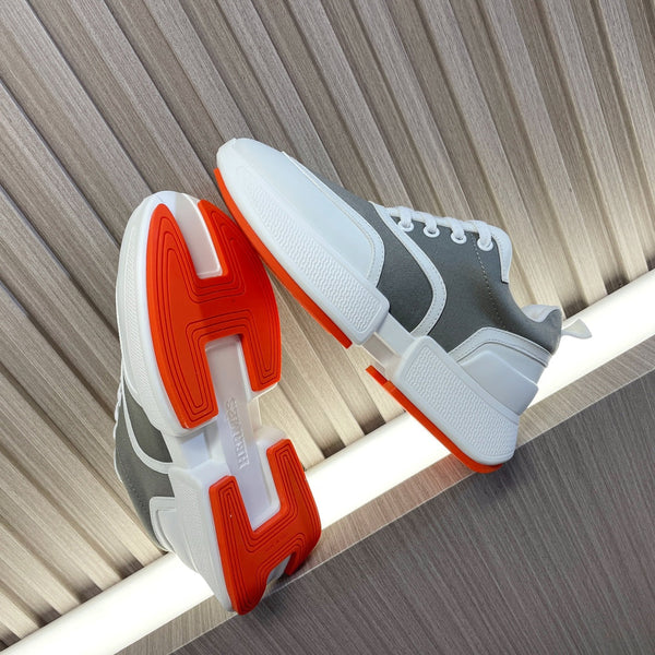 HM Giga 50 Sneaker Grey Canvas White Goatskin Orange
