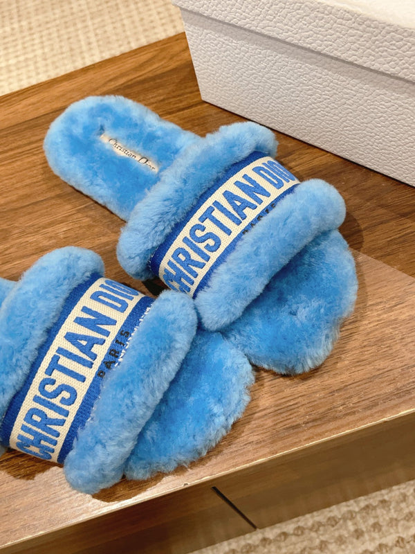 CD Dway Slide Sky Blue Fleece Lining And Canvas Fabric