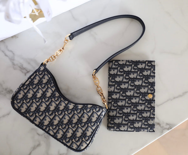 MINI 21 CHAIN BORSA A MANO JACQUARD OBLIQUO NERO